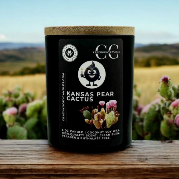 KANSAS PEAR CACTUS - Funny Candle, Scented Coconut Soy Candle, 6oz