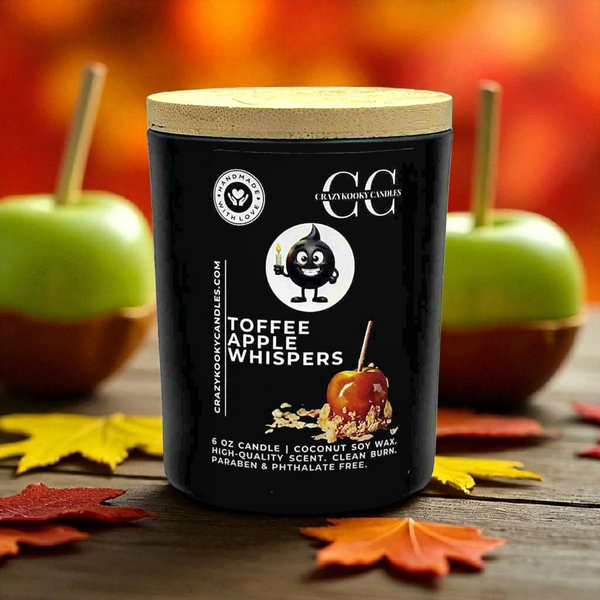 TOFFEE APPLE WHISPERS - Funny Candle, Scented Coconut Soy Candle, 6oz