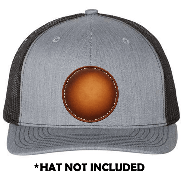 Cricle Airbrushed Leather UV Printed Hat Patch