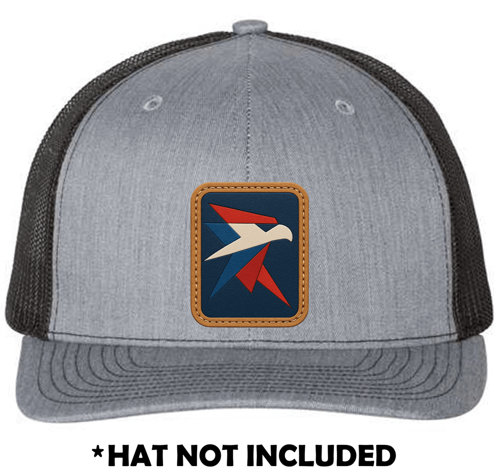 Eagle Head Leather UV Printed Hat Patch