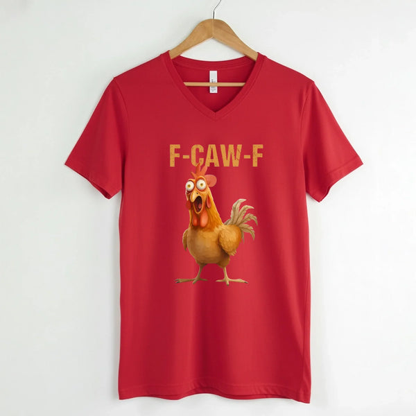 Funny F-Caw-F Rooster Unisex V-Neck T-Shirt