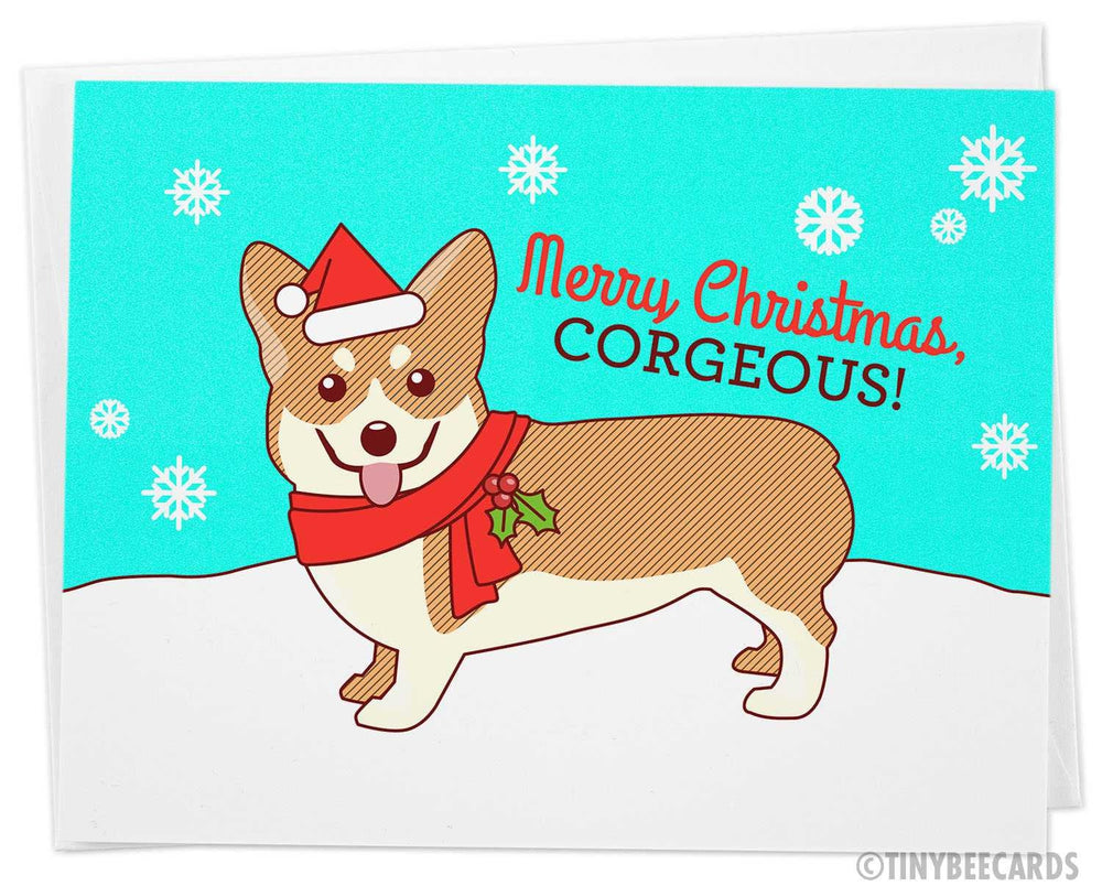 Funny Christmas Card "Merry Christmas, Corgeous"