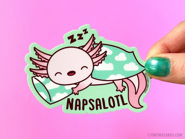 Axolotl Vinyl Sticker "Napsalotl"