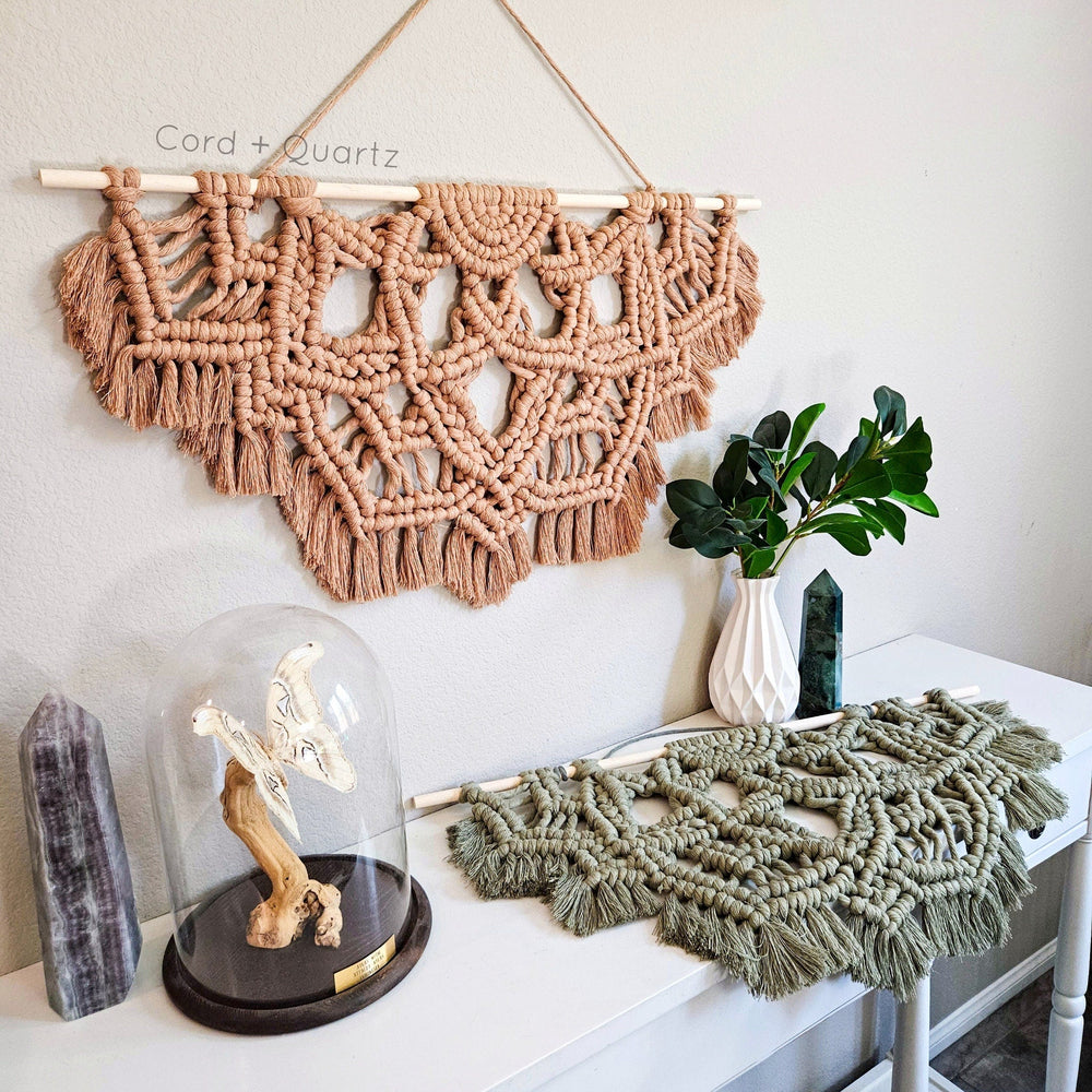 Large half mandala macramé wall hangings. Ready to ship.