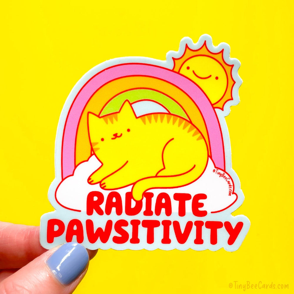 Radiate Positivity "Paw-sitivity" Cat Vinyl Sticker