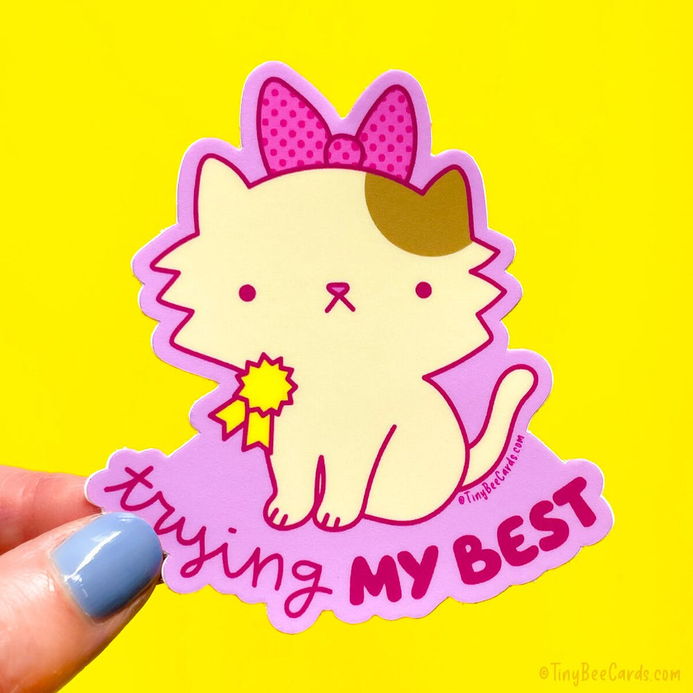 Trying My Best Cat Vinyl Sticker
