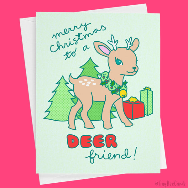 Vintage Deer Christmas Card "to a Deer Friend"