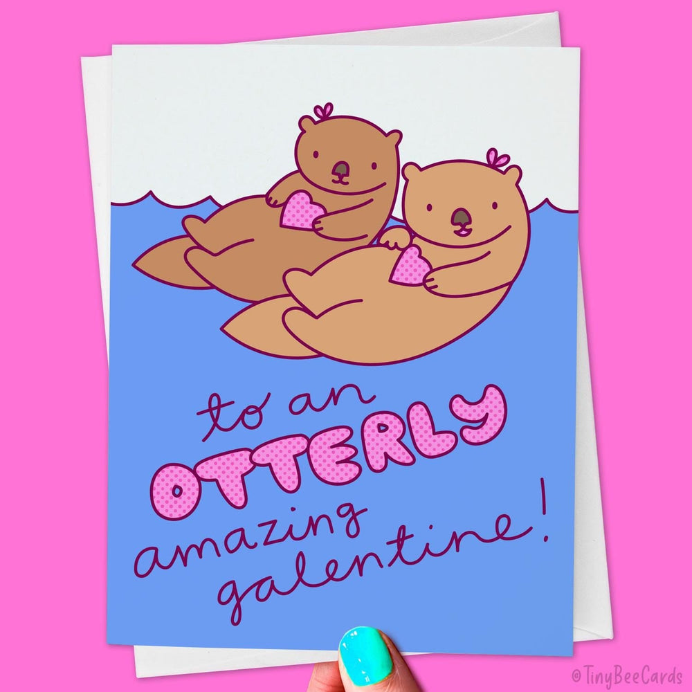 Otter Galentine's Day Card "Otterly Amazing Galentine"