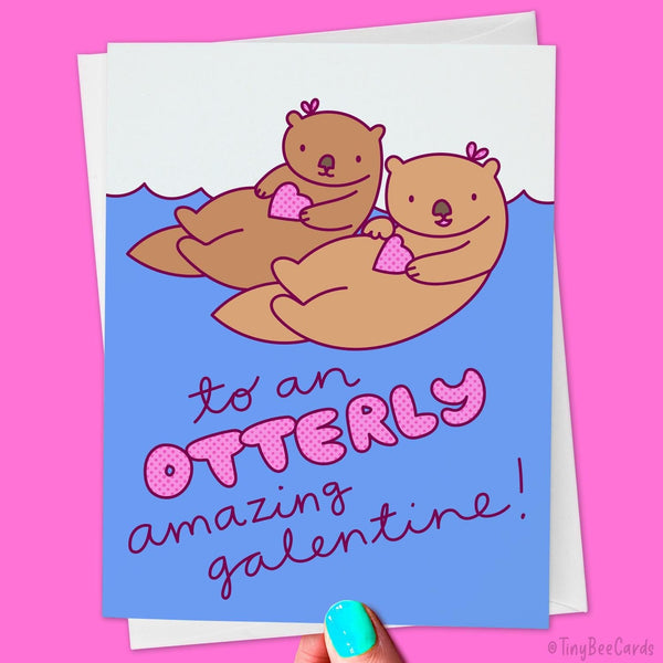 Otter Galentine's Day Card "Otterly Amazing Galentine"