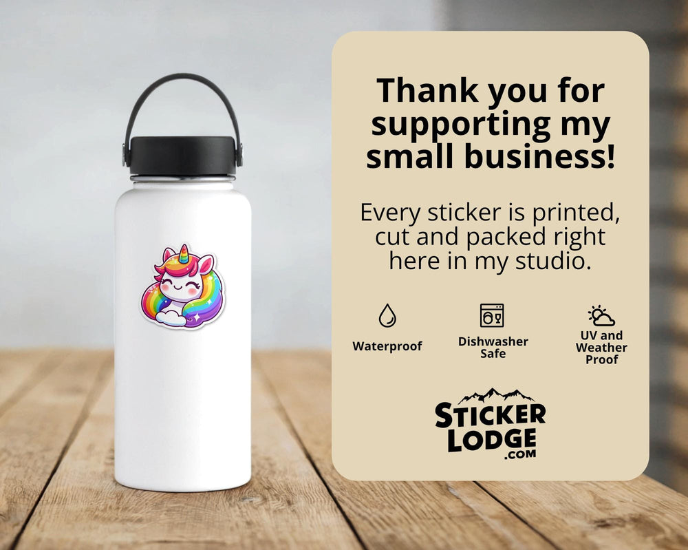 Rainbow Unicorn Kawaii Vinyl Sticker