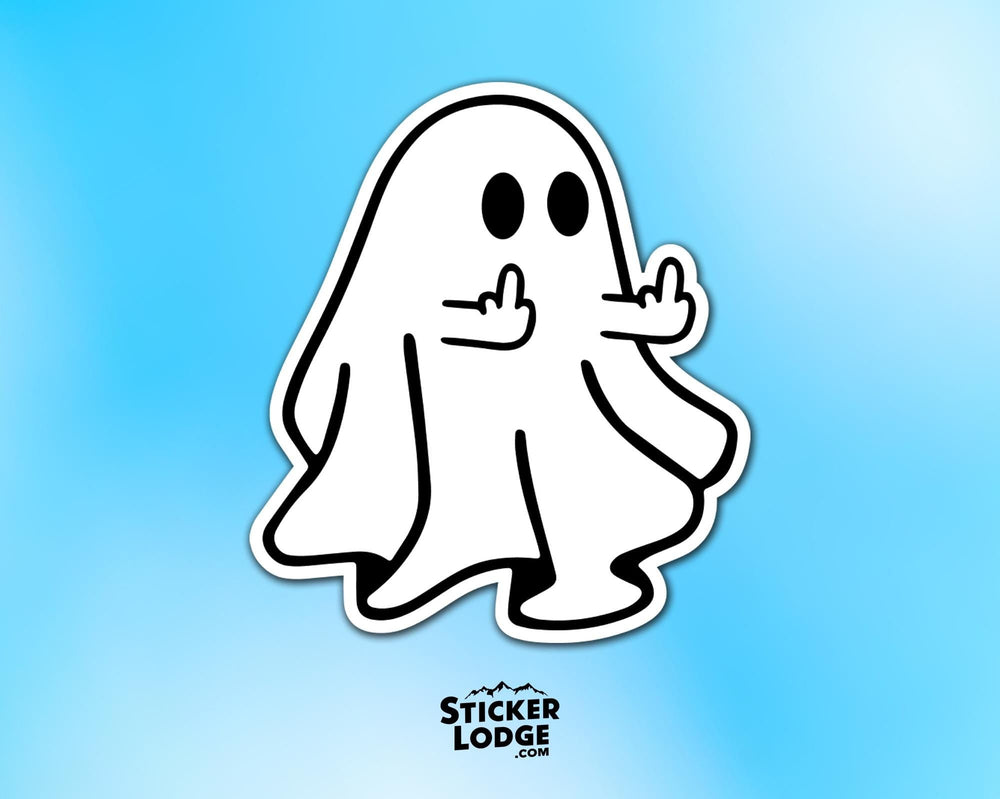 Middle Finger Flip Off Ghost Vinyl Sticker