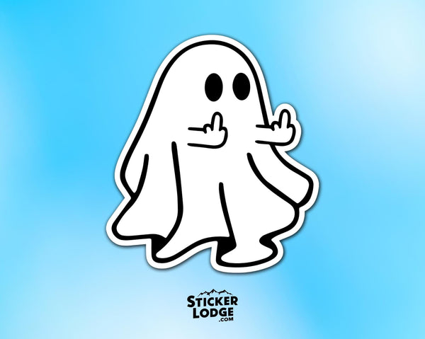 Middle Finger Flip Off Ghost Vinyl Sticker