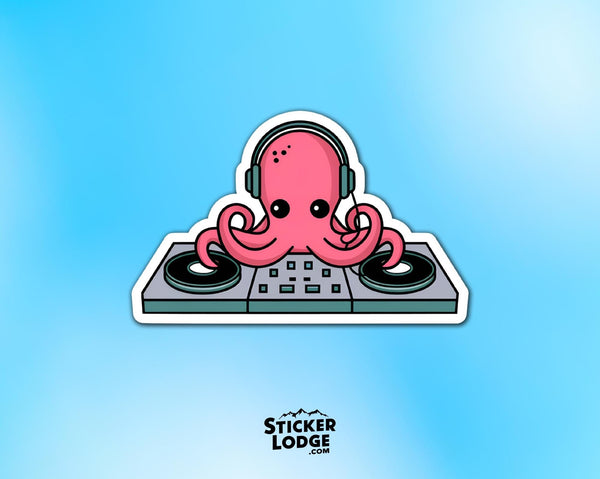 Octopus DJ Vinyl Sticker