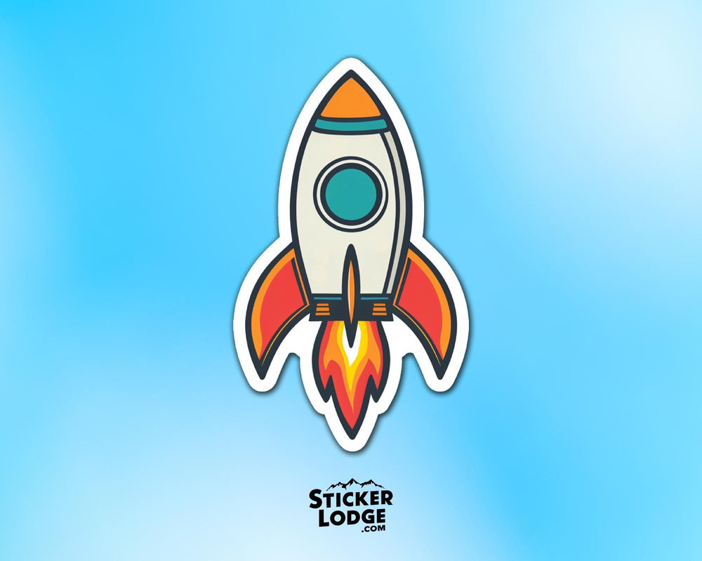 Retro Rocket Vinyl Sticker