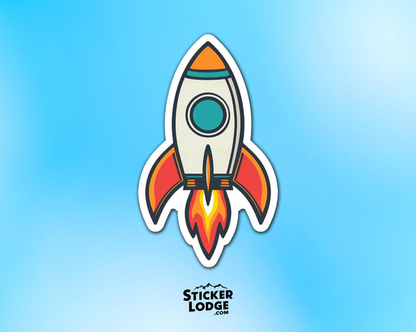 Retro Rocket Vinyl Sticker