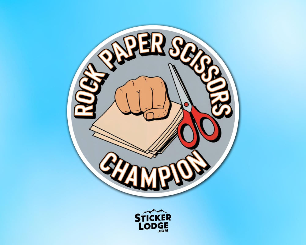 Rock Paper Scissors Champion Vinyl Sticker