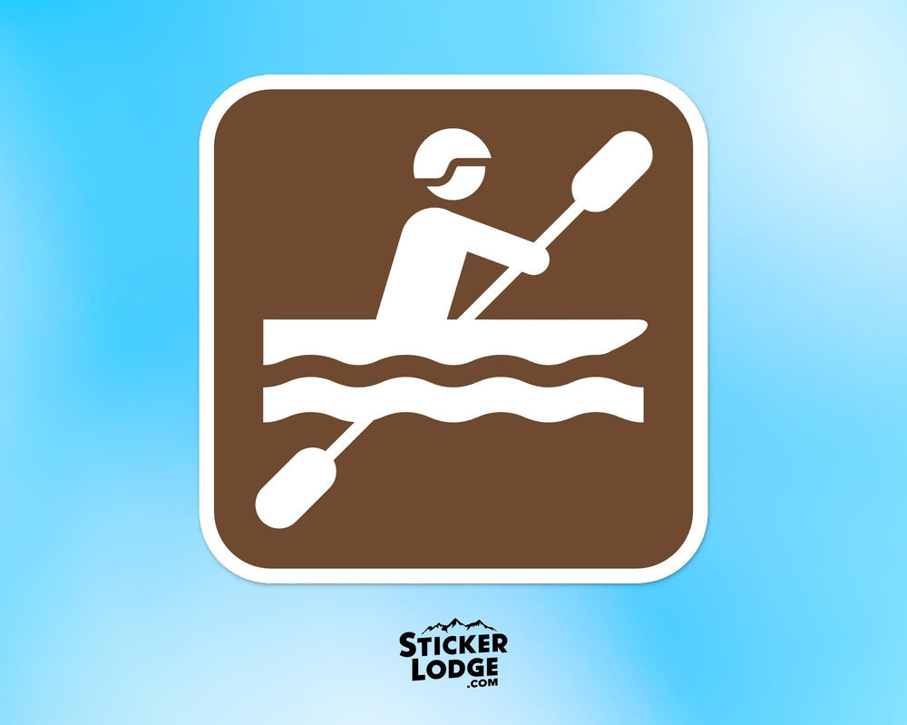 Kayaking National Park Symbol Vinyl Sticker