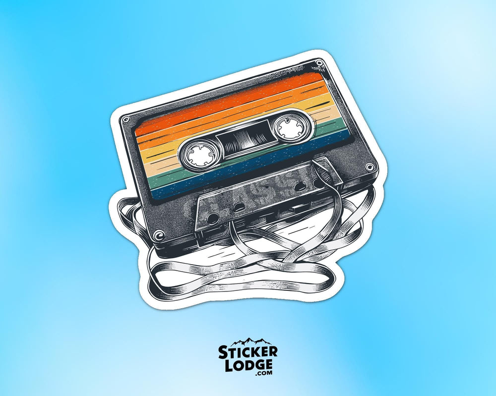 Vintage 80s Cassette Tape Vinyl Sticker