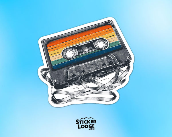 Vintage 80s Cassette Tape Vinyl Sticker