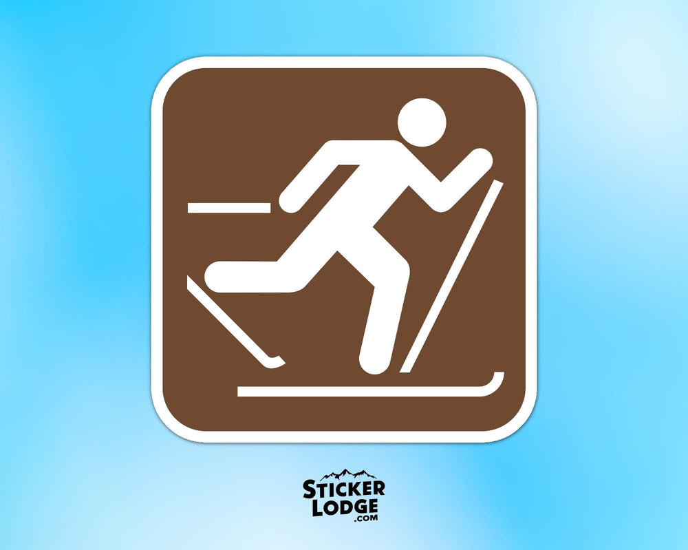 Cross Country Skiing National Park Symbol Vinyl Sticker
