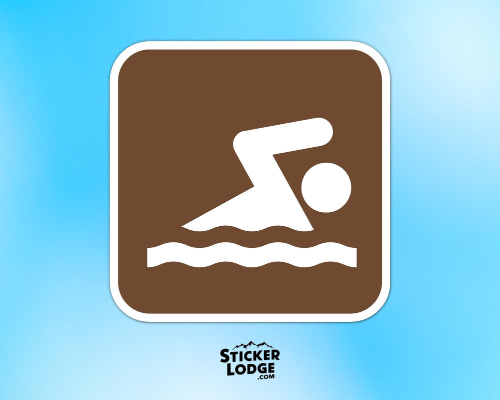 Swimming National Park Symbol Vinyl Sticker
