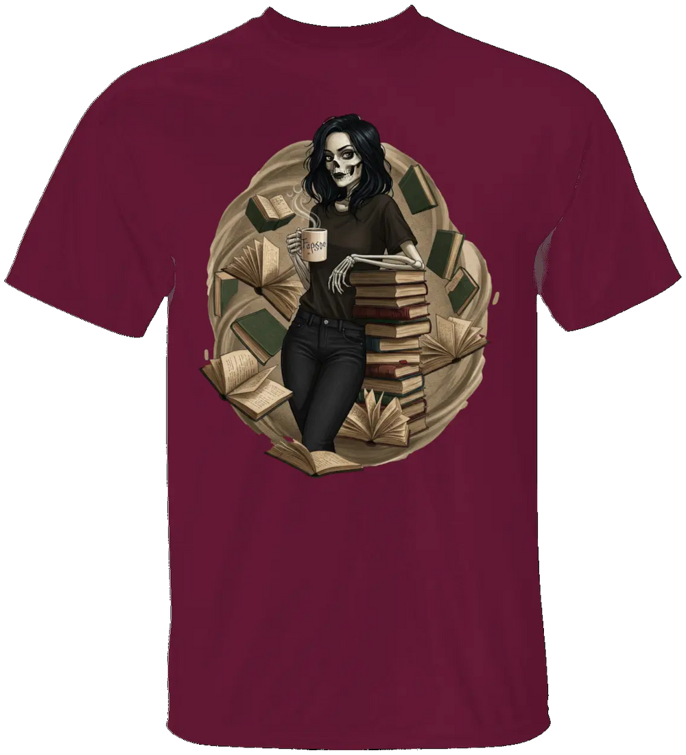 Skeleton Book Girl T-Shirt