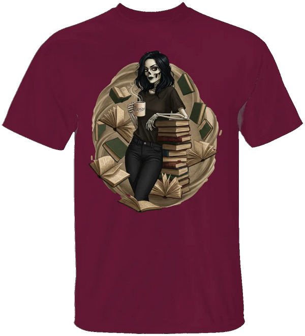 Skeleton Book Girl T-Shirt