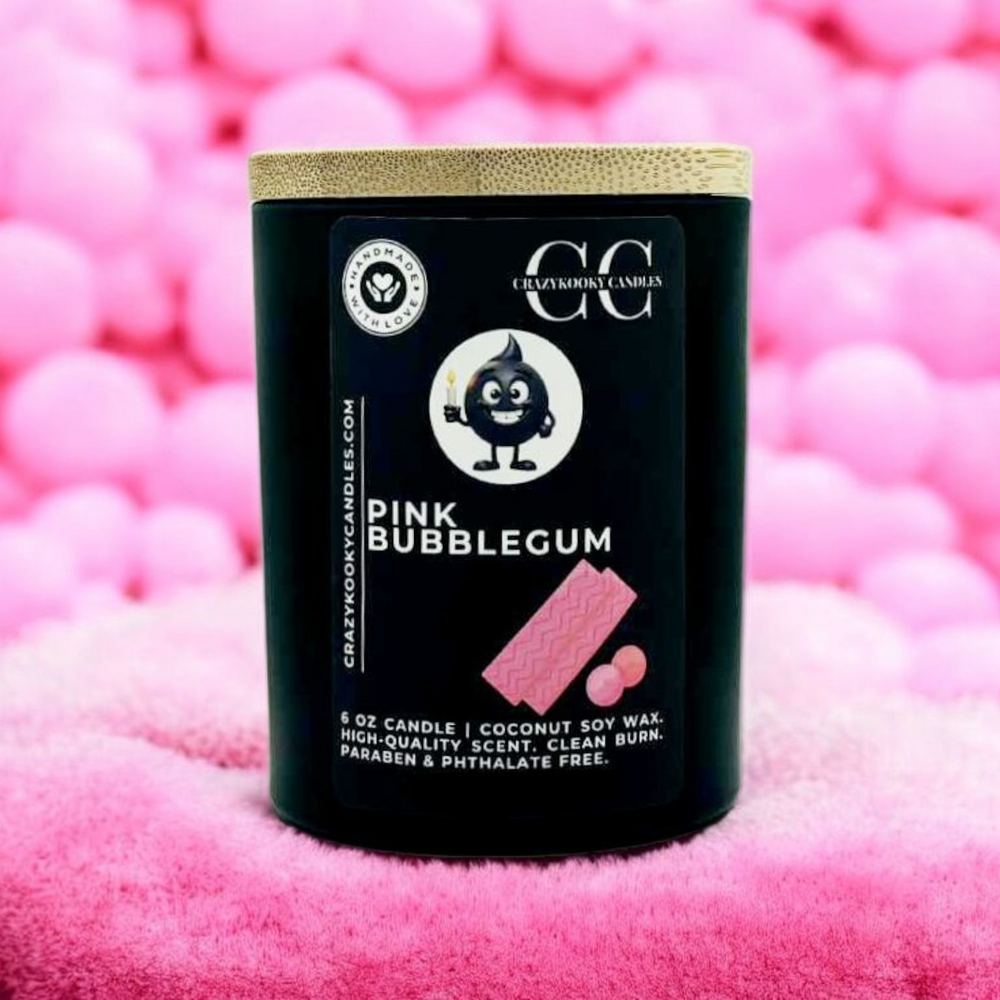 PINK BUBBLEGUM - Funny Candle, Scented Coconut Soy Candle, 6oz
