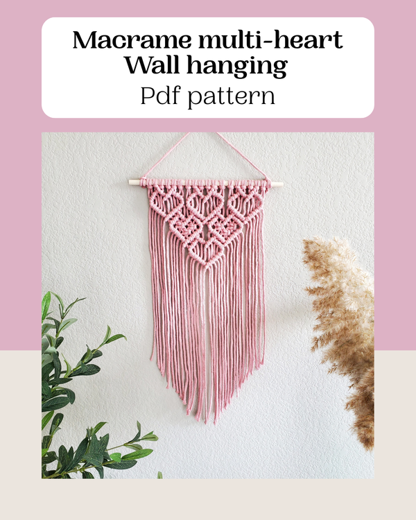 Macrame wall hanging pdf pattern "valentine"