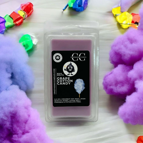 GRAPE COTTON CANDY - Wax Melts, Scented Coconut Soy, 3.5oz